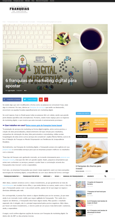 Entrevista para o Guia Franquias de Sucesso