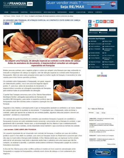 Entrevista para o portal Sua Franquia